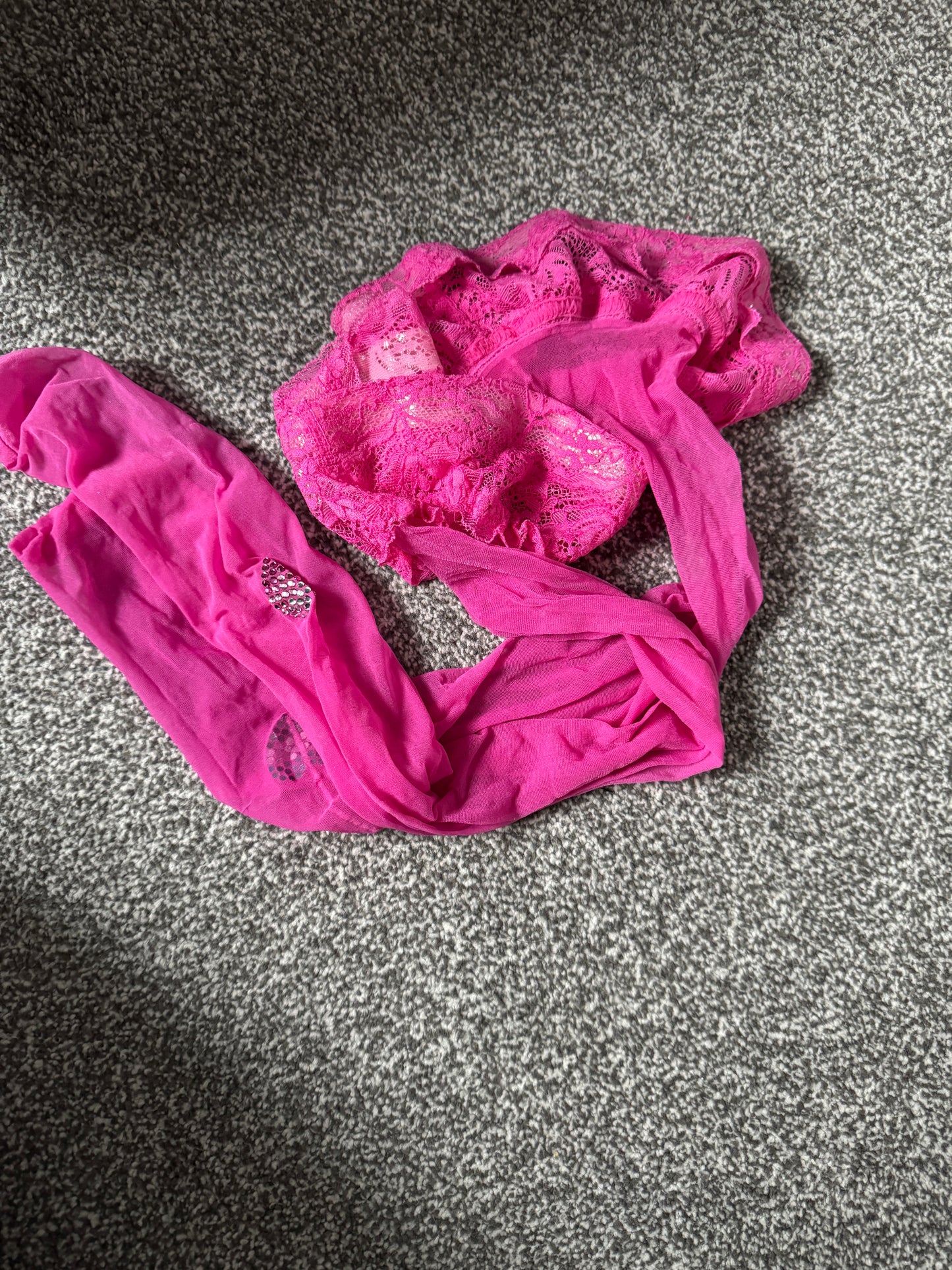 1 pair worn pink hold ups